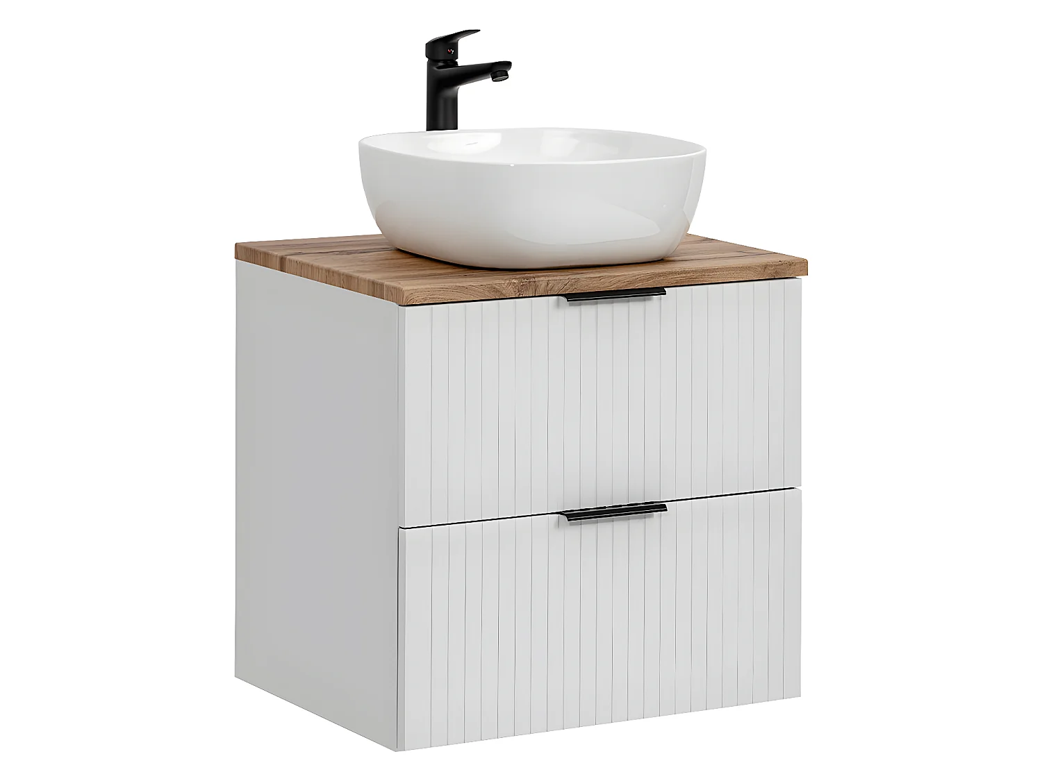 Conjunto mueble lavabo individual 60cm y columna Adriel Blanco