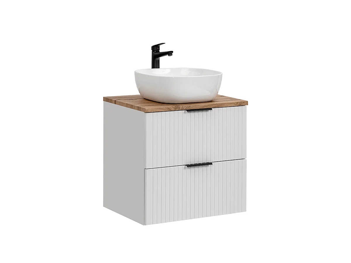 Ensemble meuble simple vasque 60cm et colonne Adriel Blanc