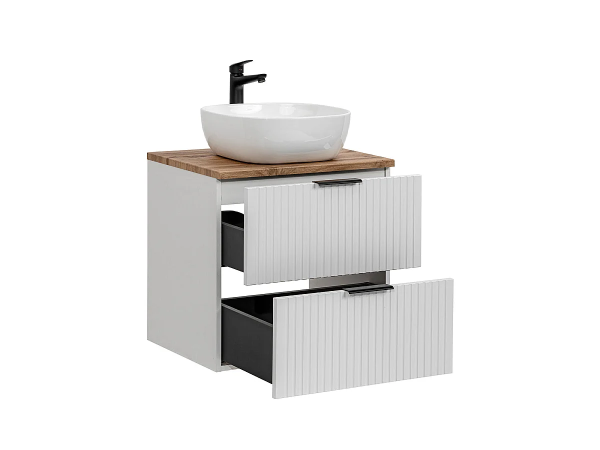 Ensemble meuble simple vasque 60cm et colonne Adriel Blanc