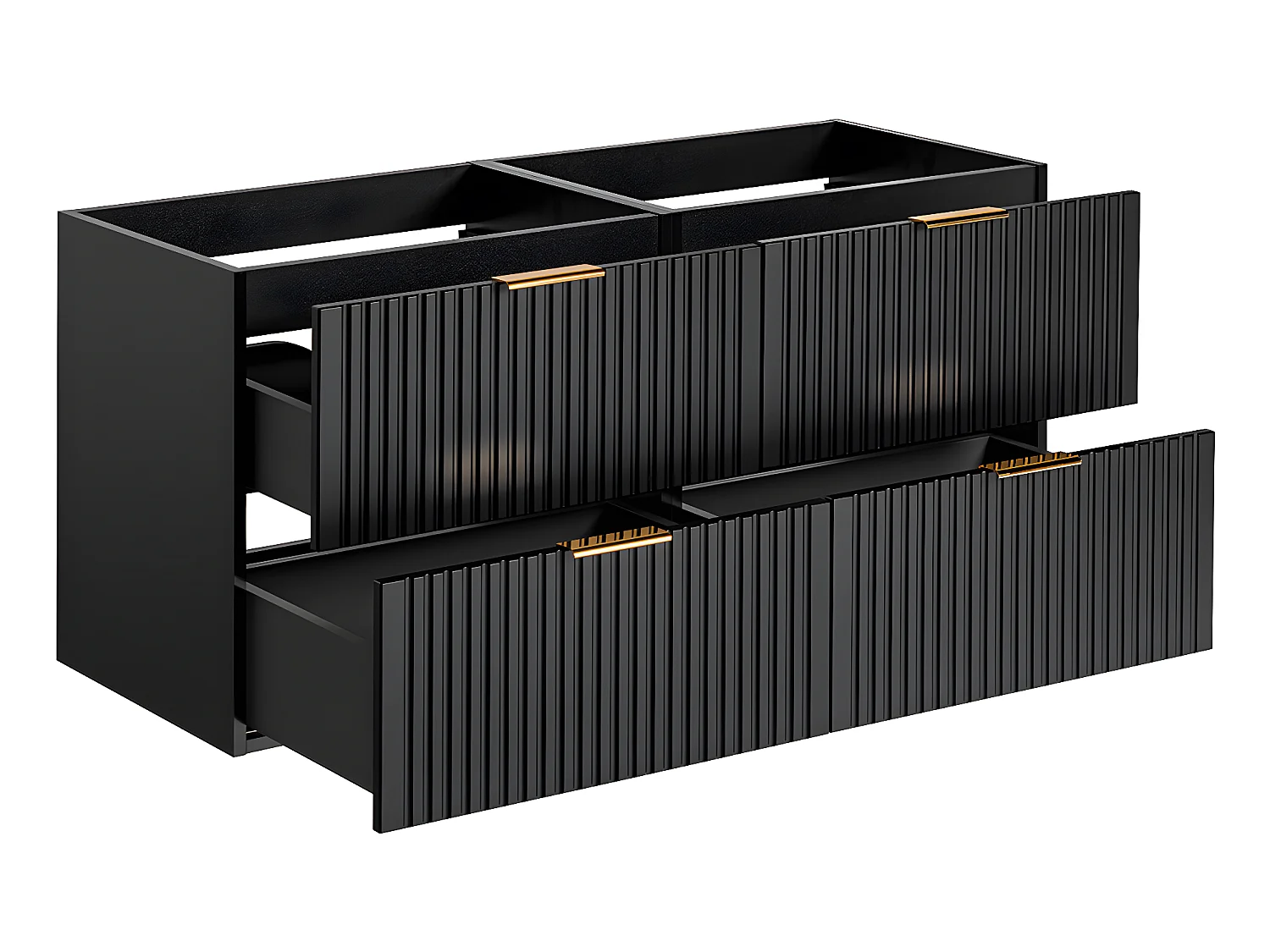 Mobile bagno senza lavabo Adriel nero opaco 120cm