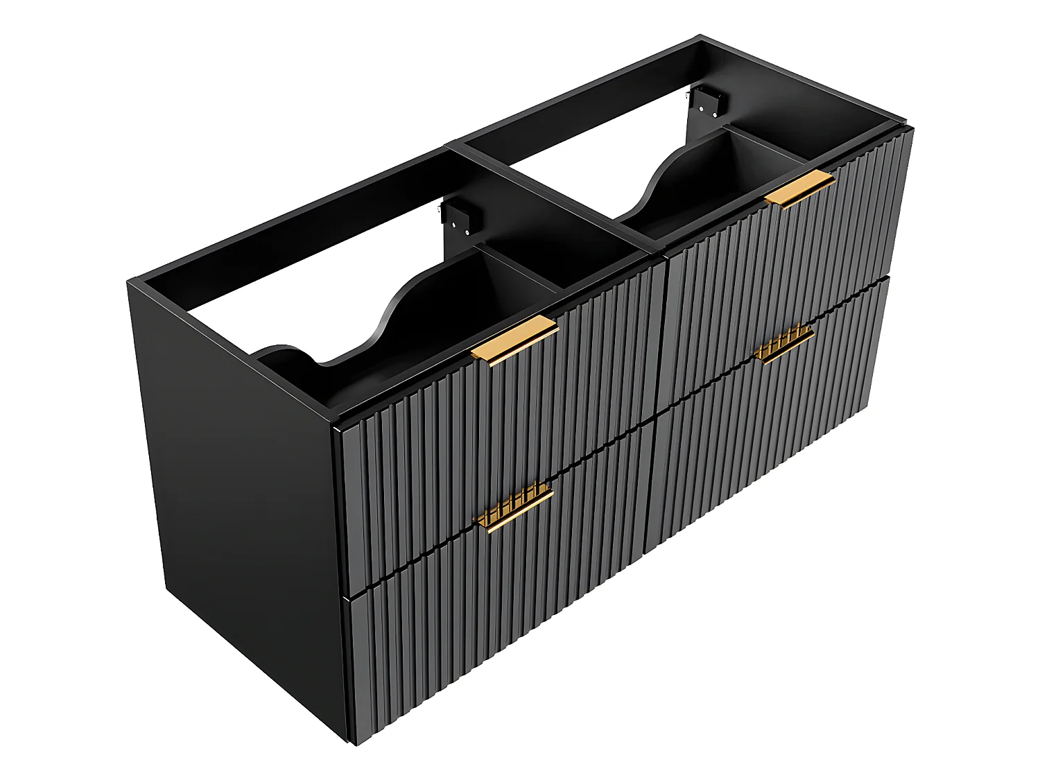 Mobile bagno senza lavabo Adriel nero opaco 120cm