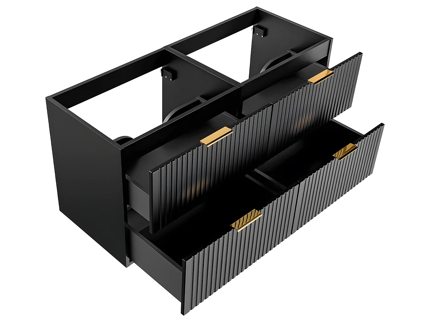 Mobile bagno senza lavabo Adriel nero opaco 120cm