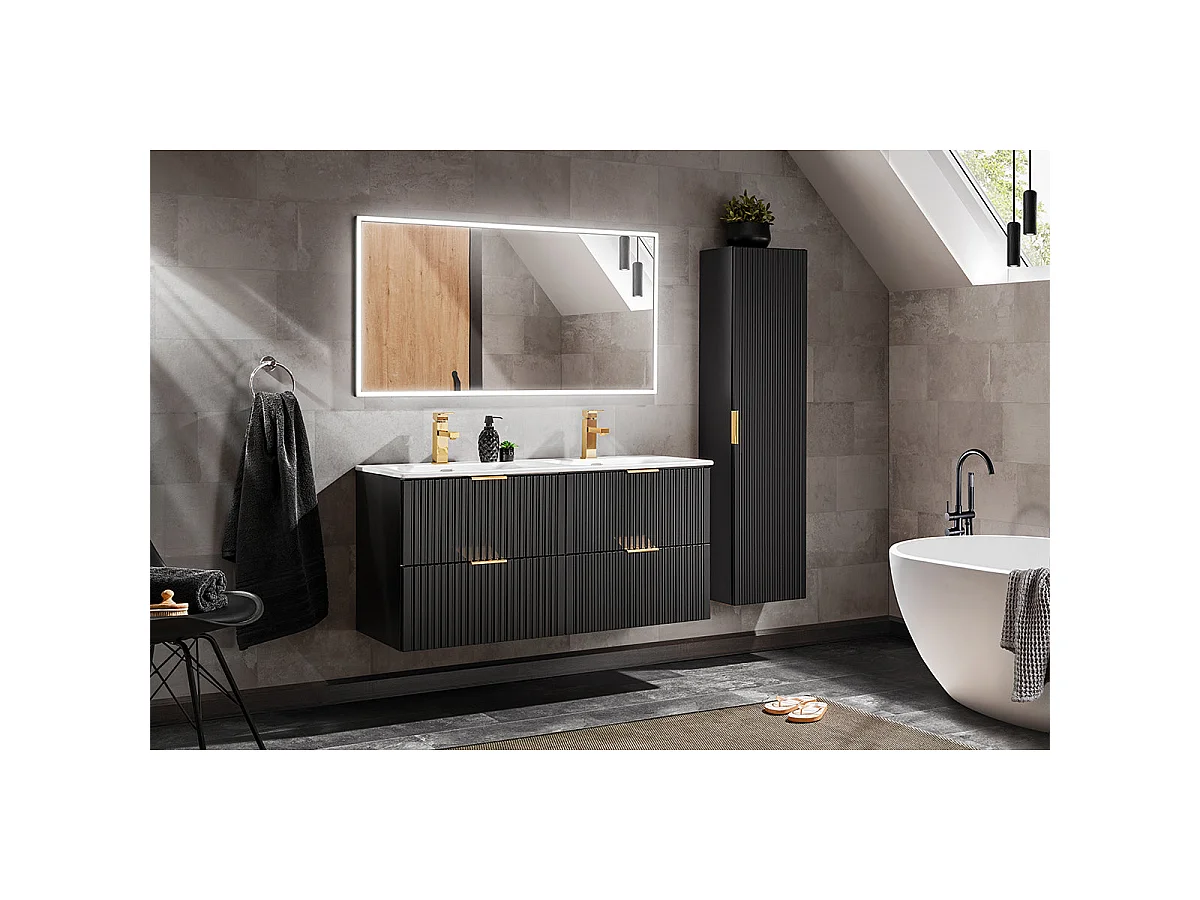 Ensemble de meubles Adel Black 120 cm avec vasque à poser