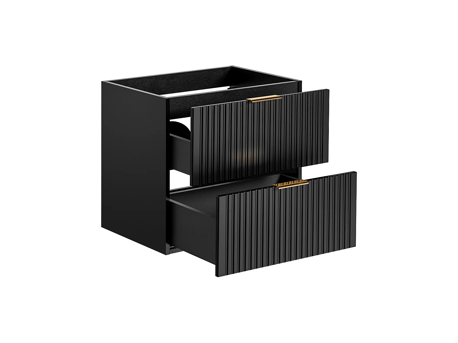 Meuble sous vasque Adel Black 60 cm avec 2 tiroirs