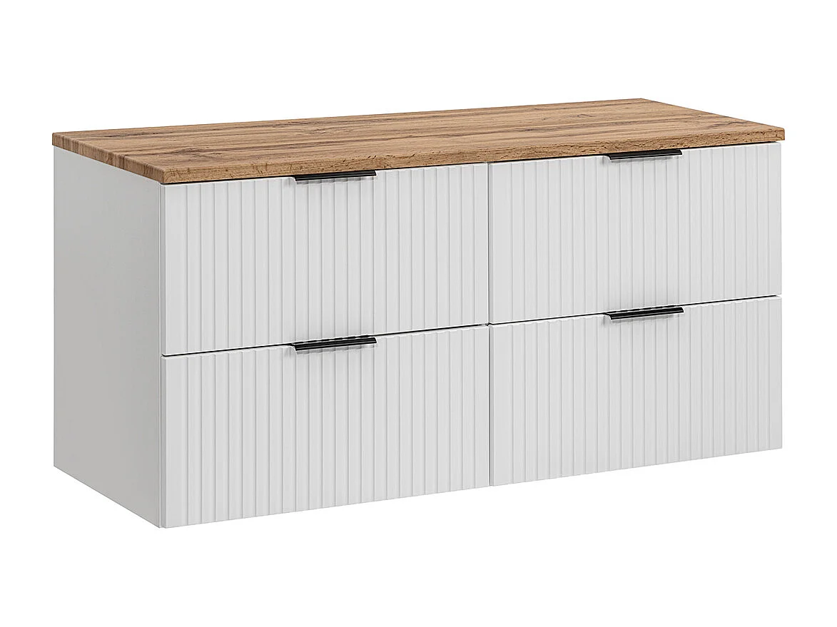 Meuble sous-vasque 120cm plan de toilette Adriel Blanc