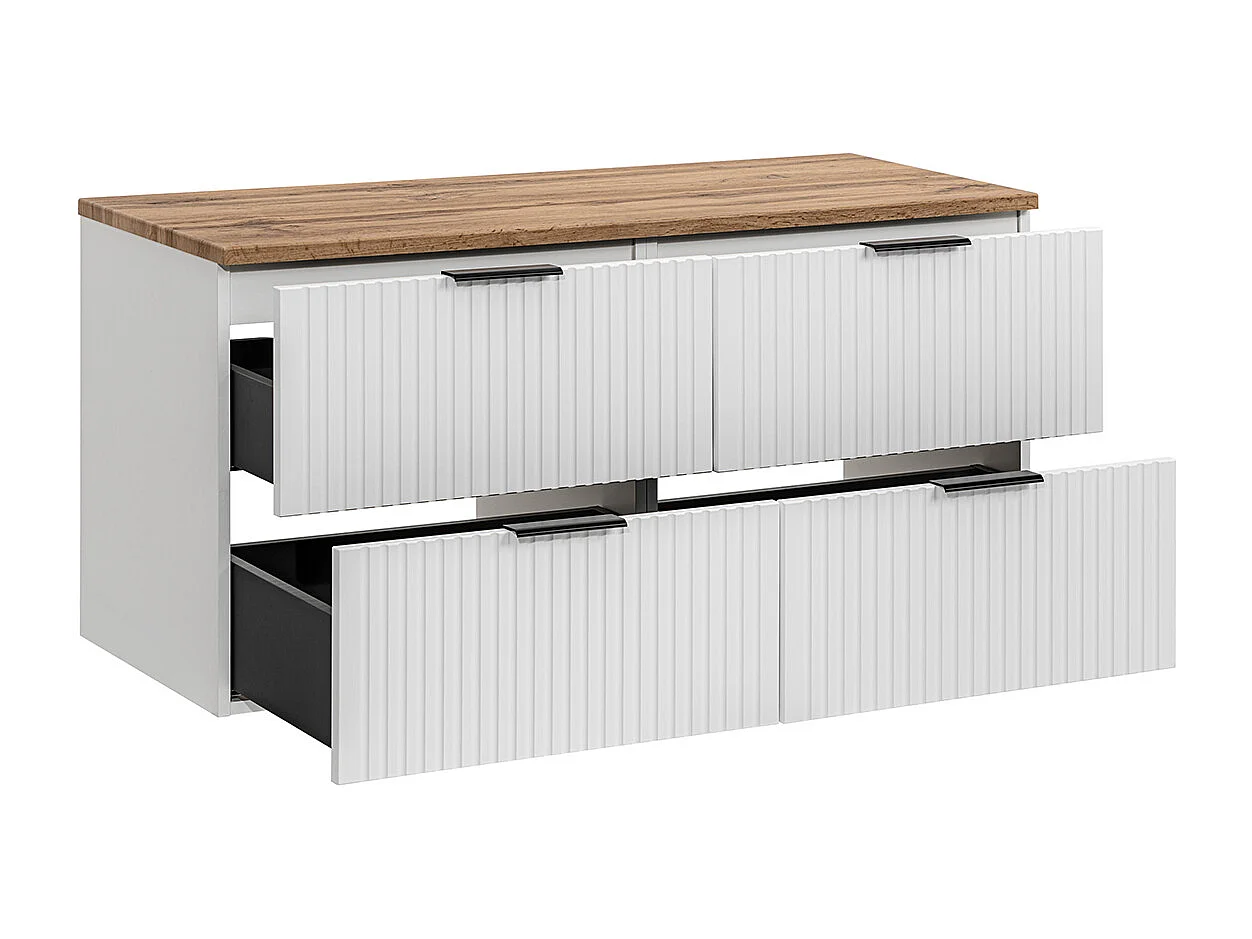 Meuble sous-vasque 120cm plan de toilette Adriel Blanc