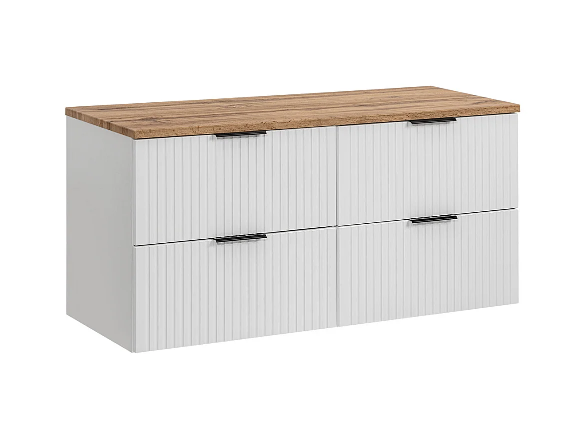 Meuble sous-vasque 120cm plan de toilette Adriel Blanc