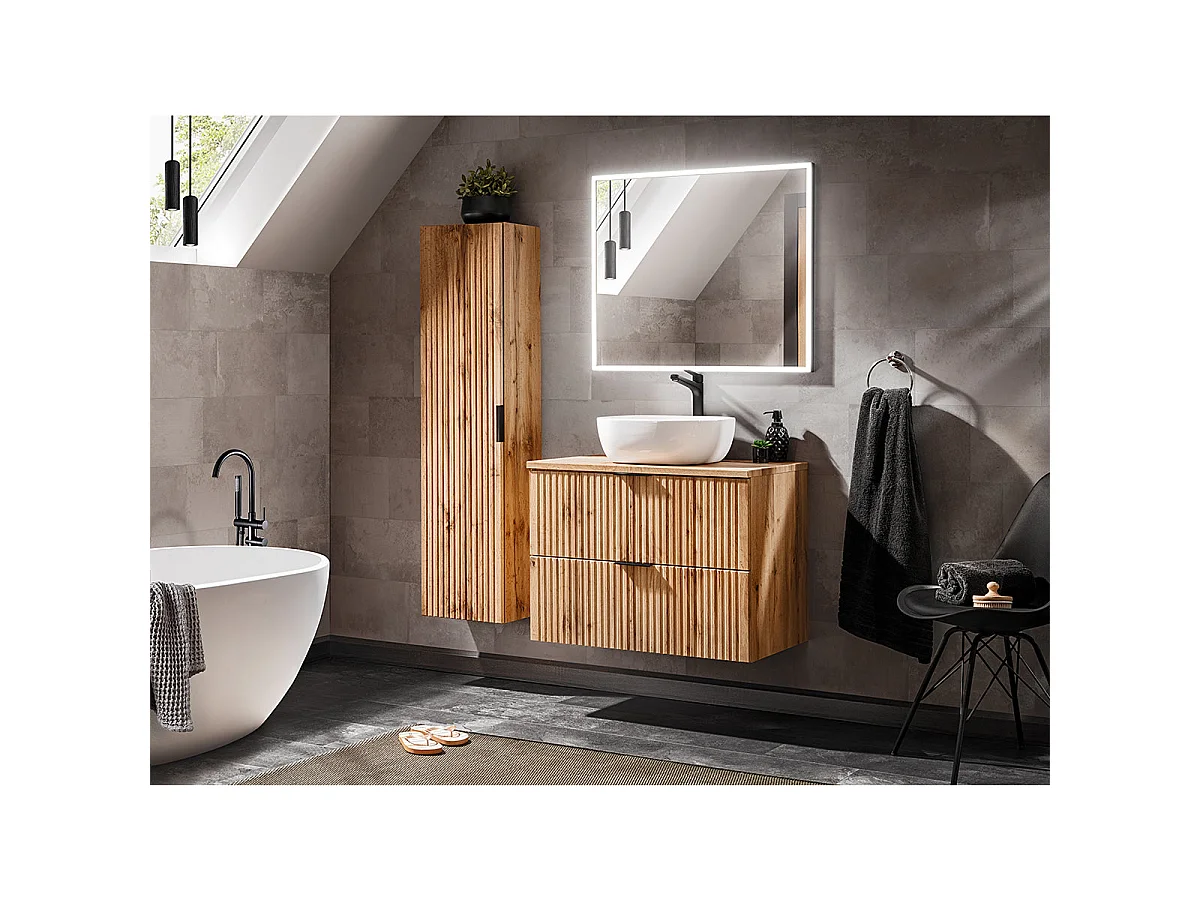 Set di mobili Adel Oak 80 cm con piano per lavabo Rovere Wotan