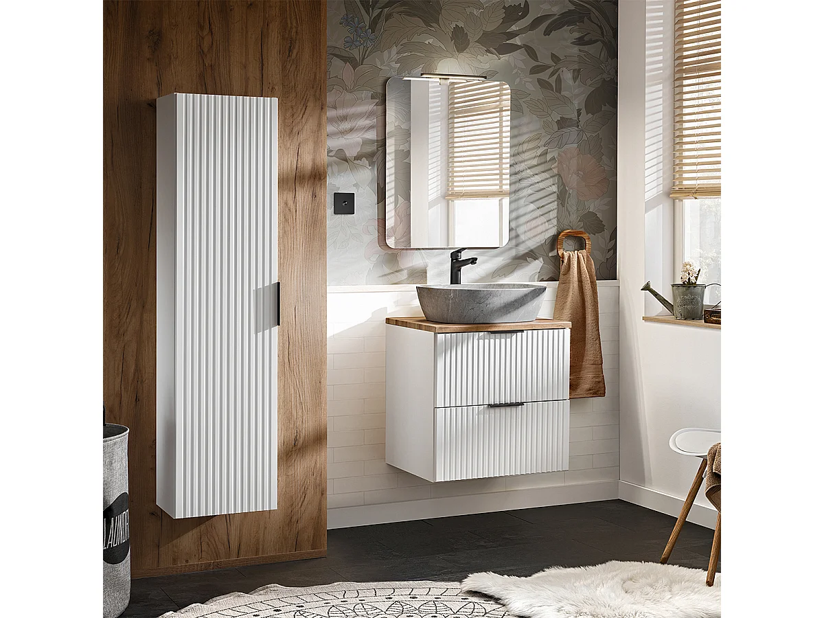 Meuble sous-vasque 60cm plan de toilette Adriel Blanc