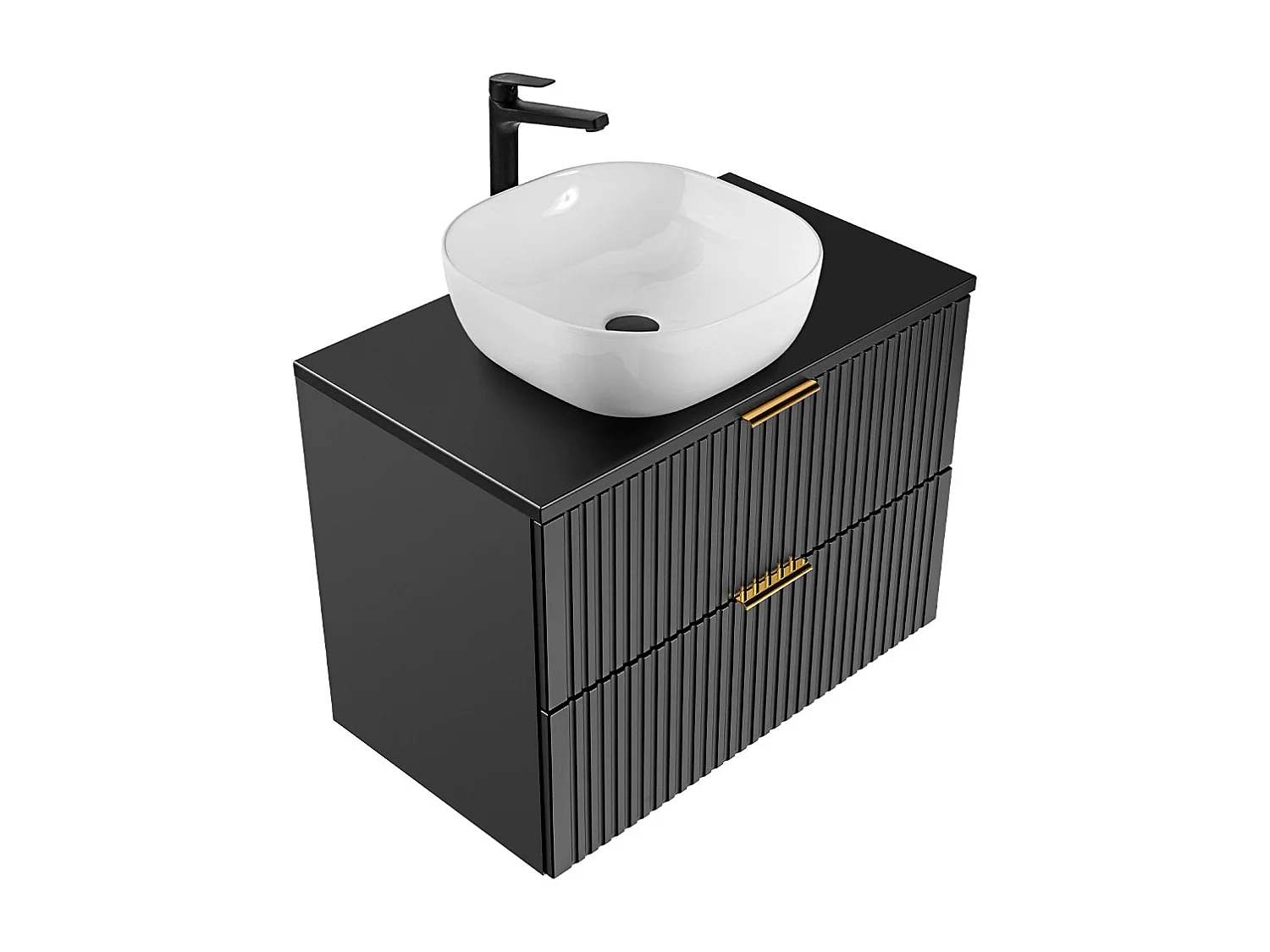 Meuble simple vasque 80cm Adriel Noir