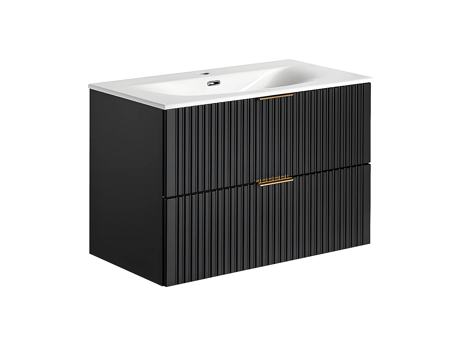 Mueble lavabo individual encastrado 80cm Adriel Negro
