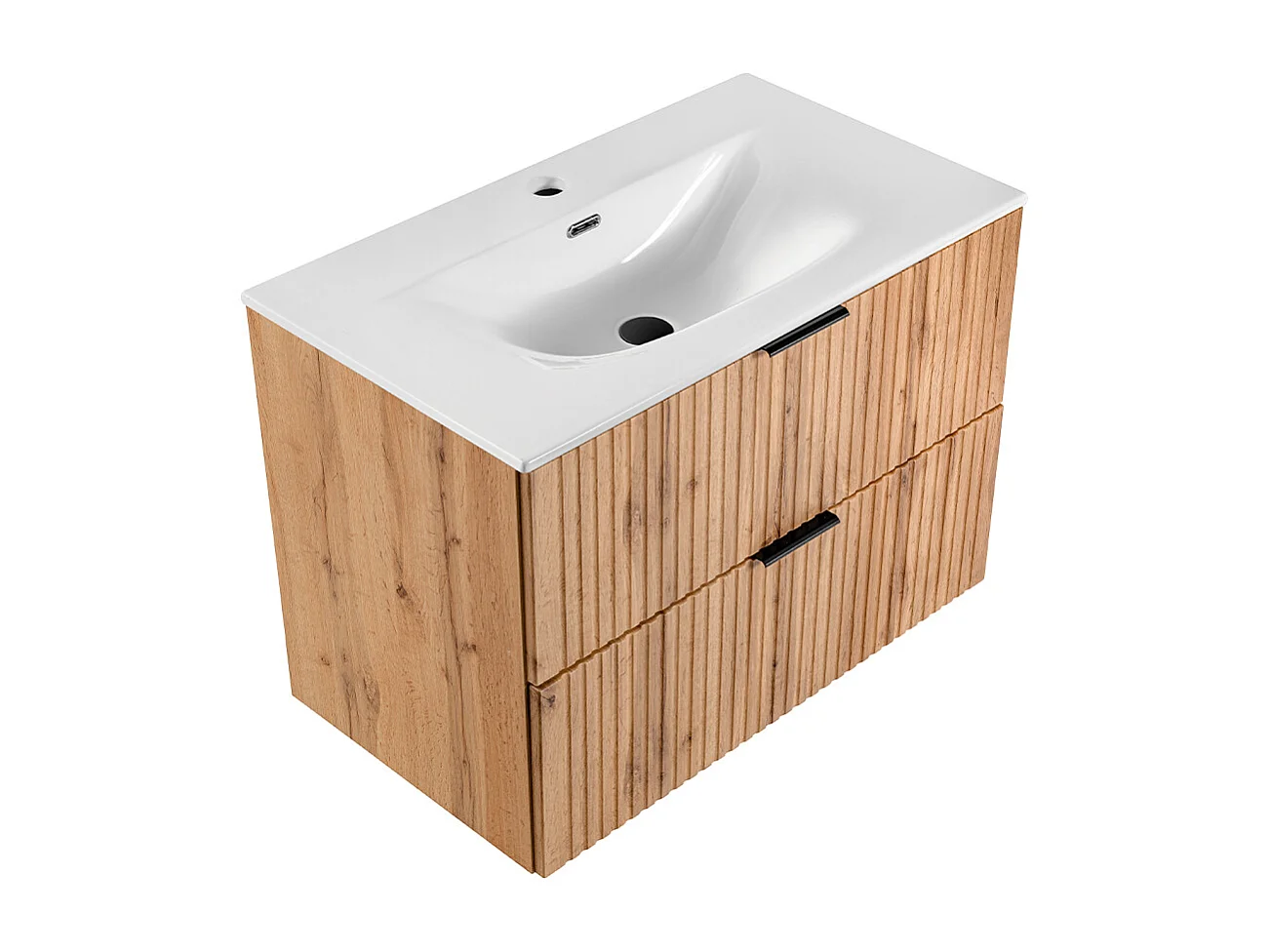 Enkelt håndvask 80 cm Adriel Wood