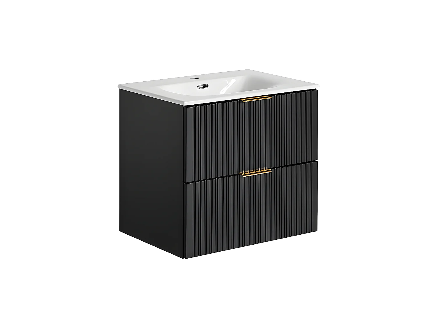 Mobile bagno con lavabo Adriel nero opaco 60cm