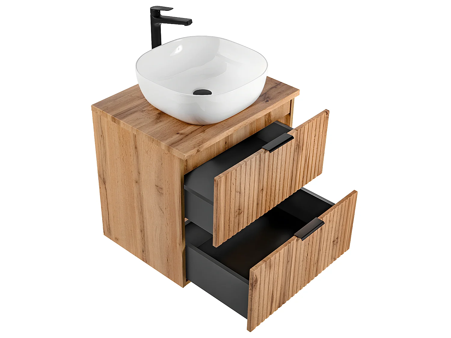 Meuble simple vasque 60cm Adriel Bois