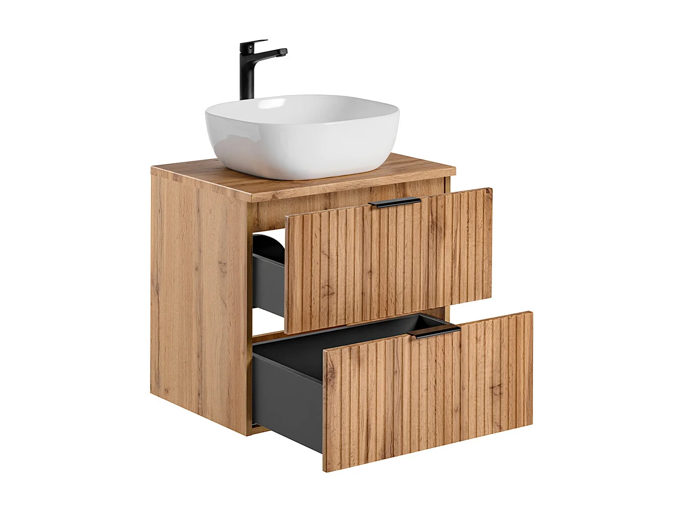 Enkelt håndvask 60 cm Adriel Wood