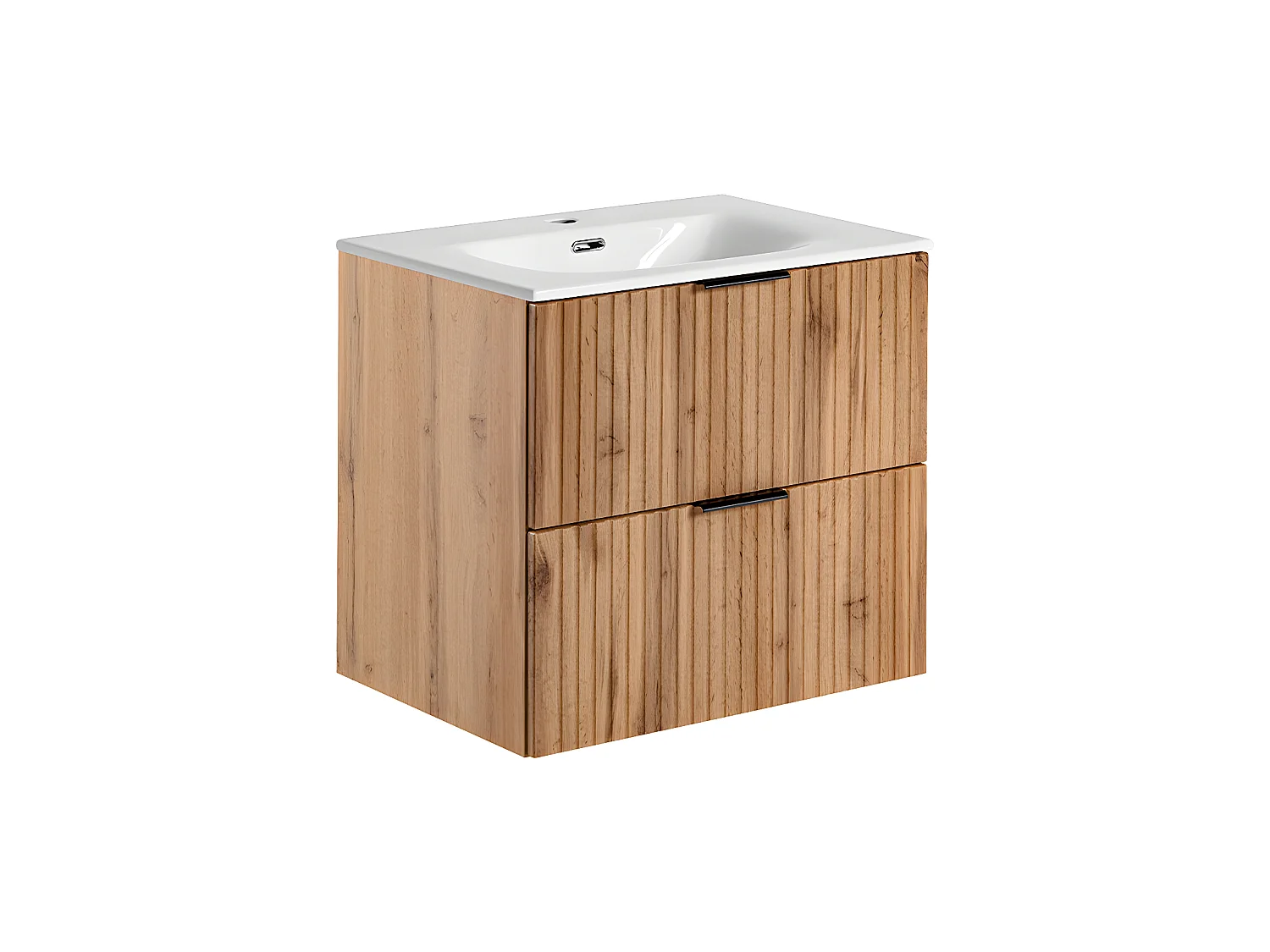 Meuble simple vasque encastrée 60cm Adriel Bois