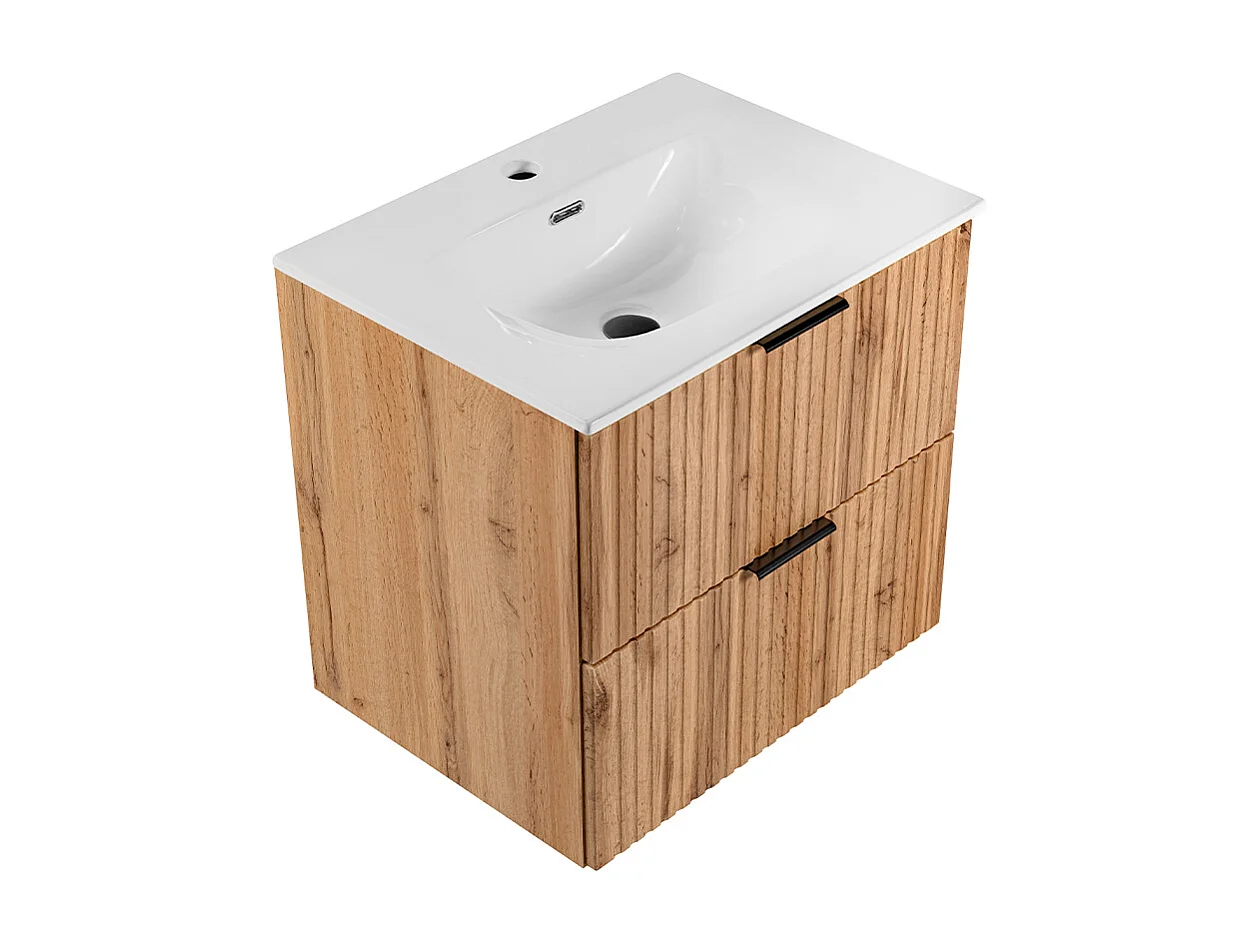 Enkelt håndvask 60 cm Adriel Wood