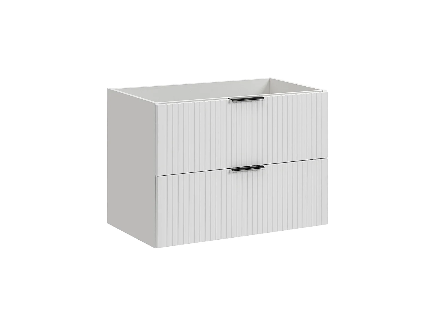 Ensemble de meubles Adel White 80 cm avec plan de toilette en chêne et vasque à poser Smile