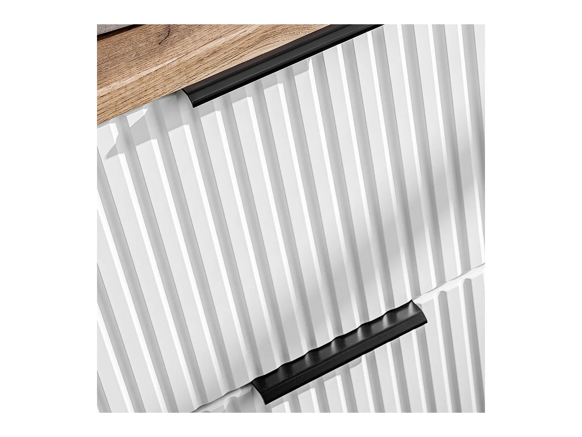 Meuble simple vasque 80cm 2 niches Adriel Blanc