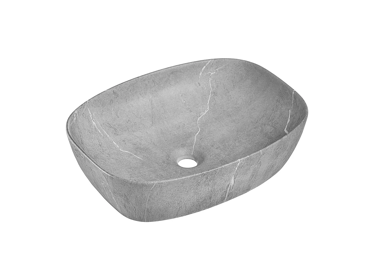 Ensemble meuble double vasque 140cm 2 niches et colonne Adriel Blanc et effet Pierre