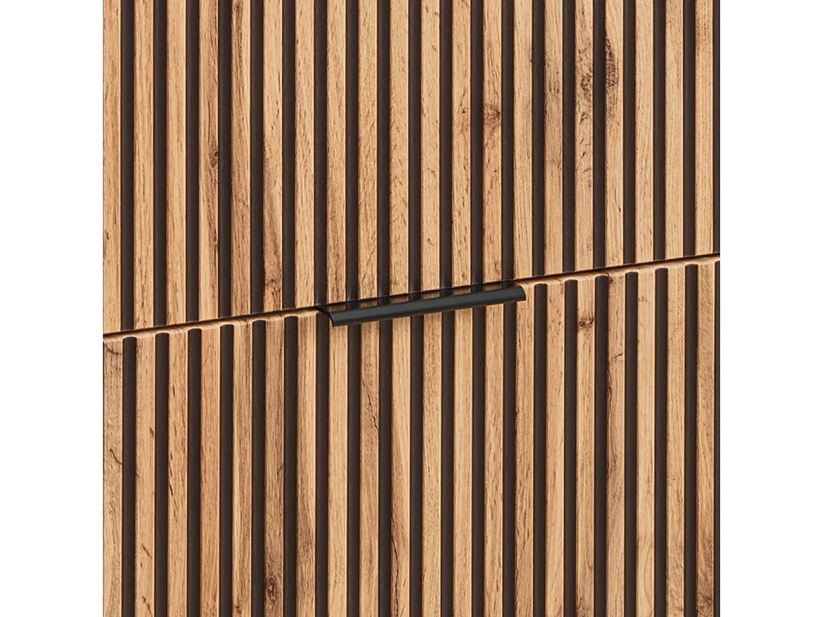 Ensemble meuble double vasque encastrée 120cm et colonne Gaia Bois