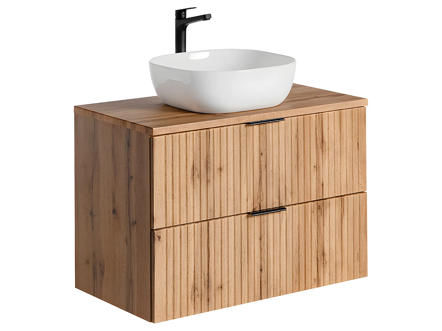 Ensemble meuble simple vasque 80cm et colonne Adriel Bois
