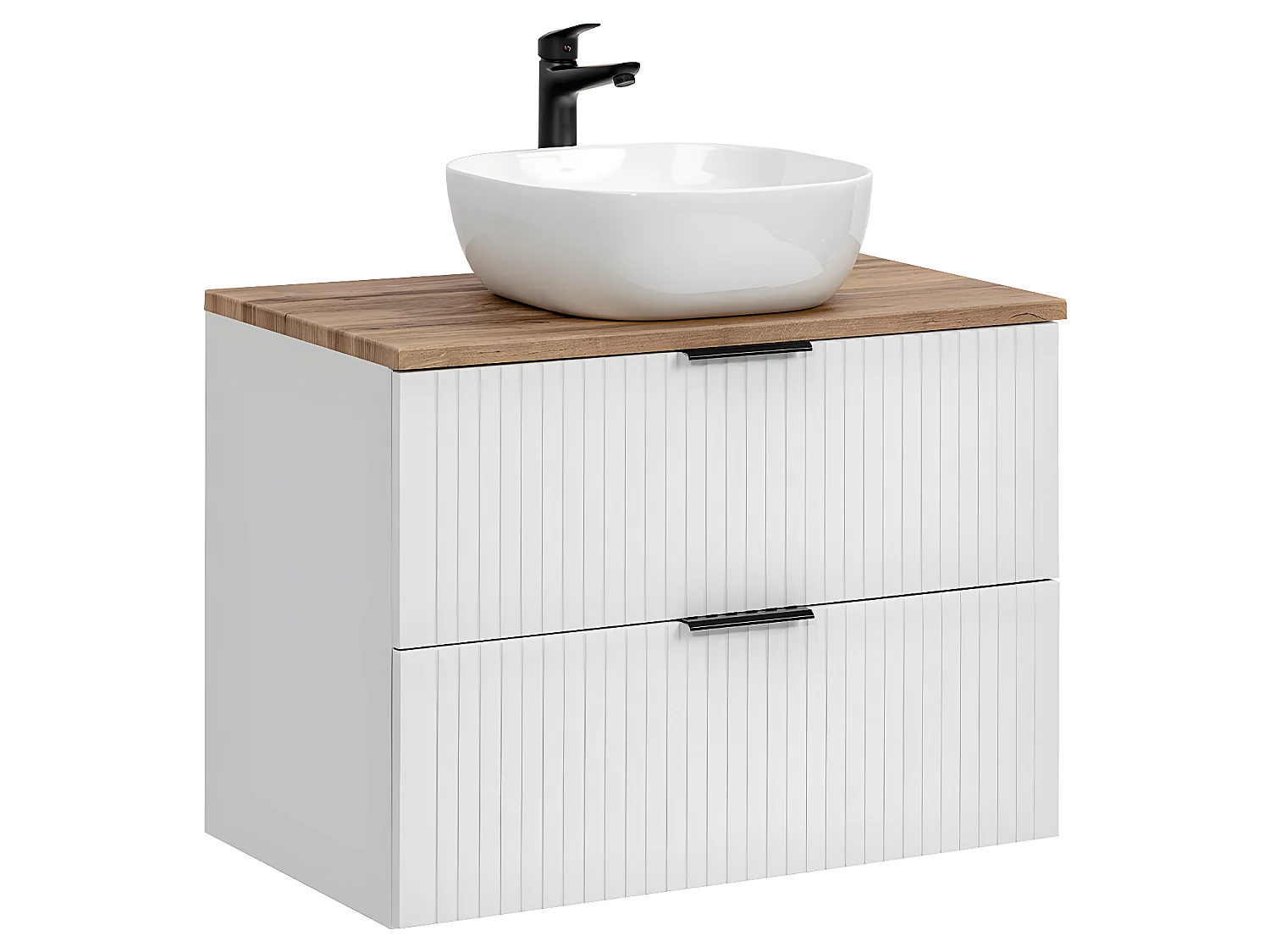 Ensemble meuble simple vasque 80cm et colonne Adriel Blanc