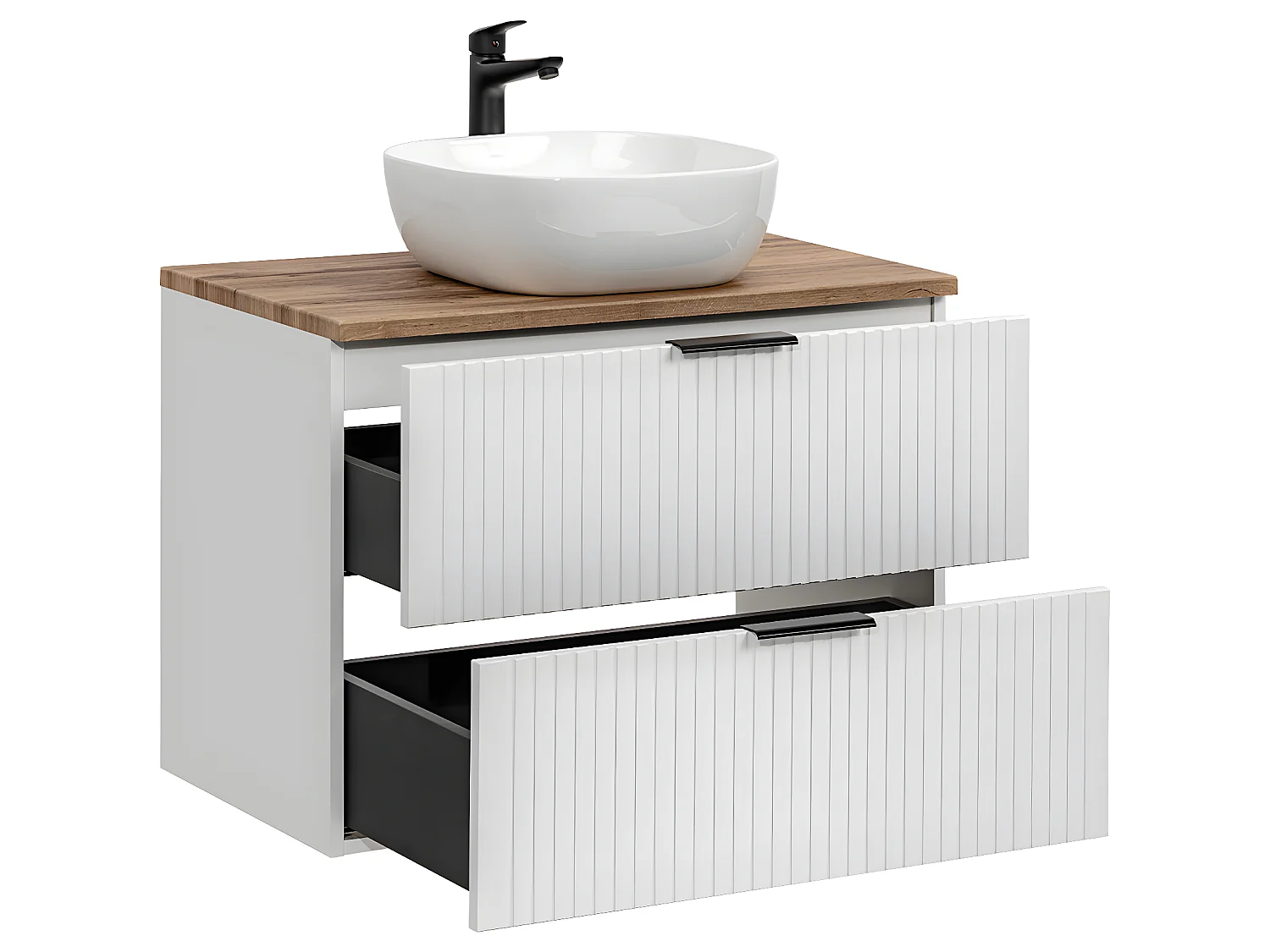 Ensemble meuble simple vasque 80cm et colonne Adriel Blanc