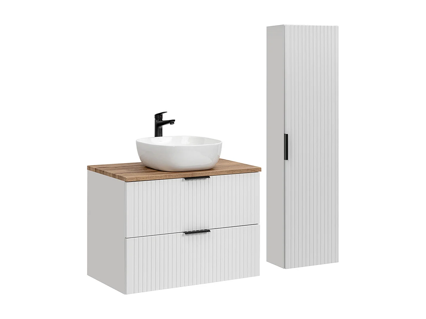 Set di mobili da bagno con lavabo Adriel bianco 80cm