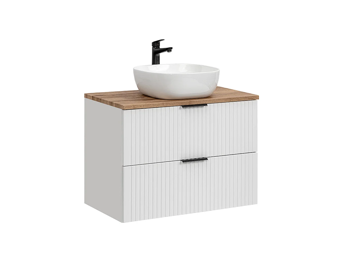 Ensemble meuble simple vasque 80cm et colonne Adriel Blanc