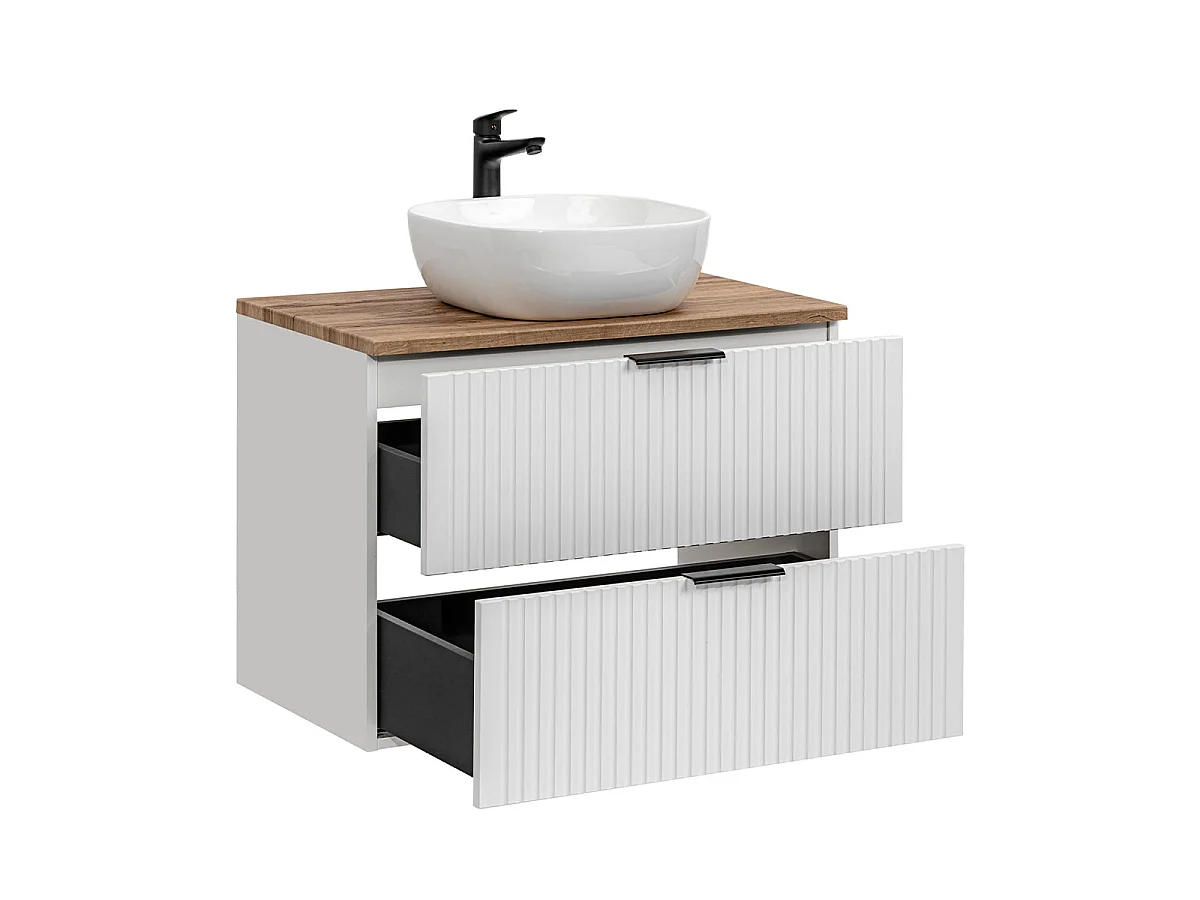 Ensemble meuble simple vasque 80cm et colonne Adriel Blanc