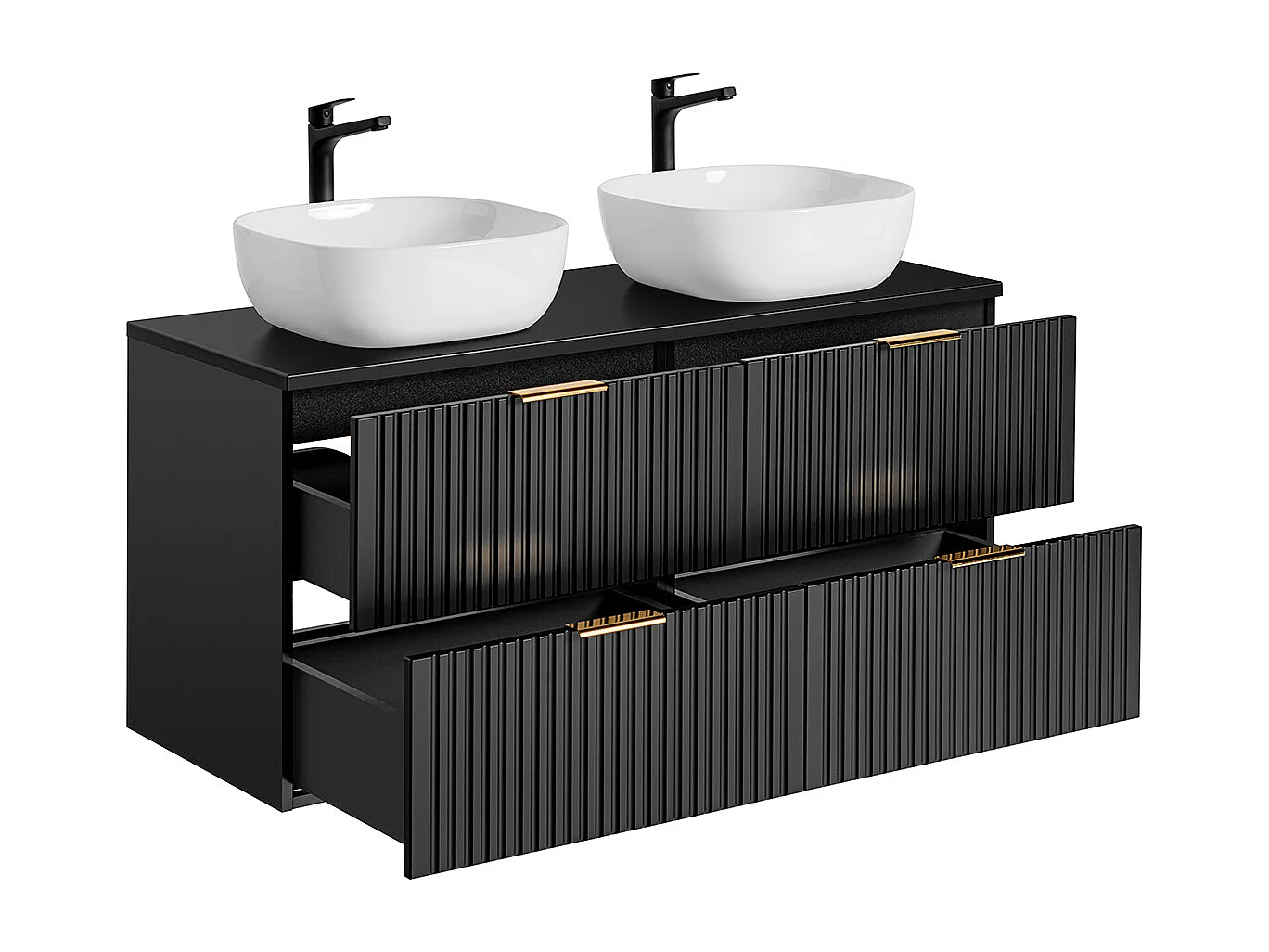 Mueble lavabo doble 120cm Adriel Negro