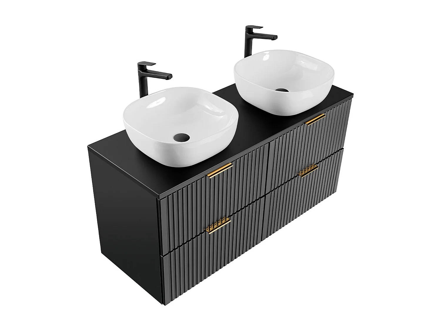 Mueble lavabo doble 120cm Adriel Negro