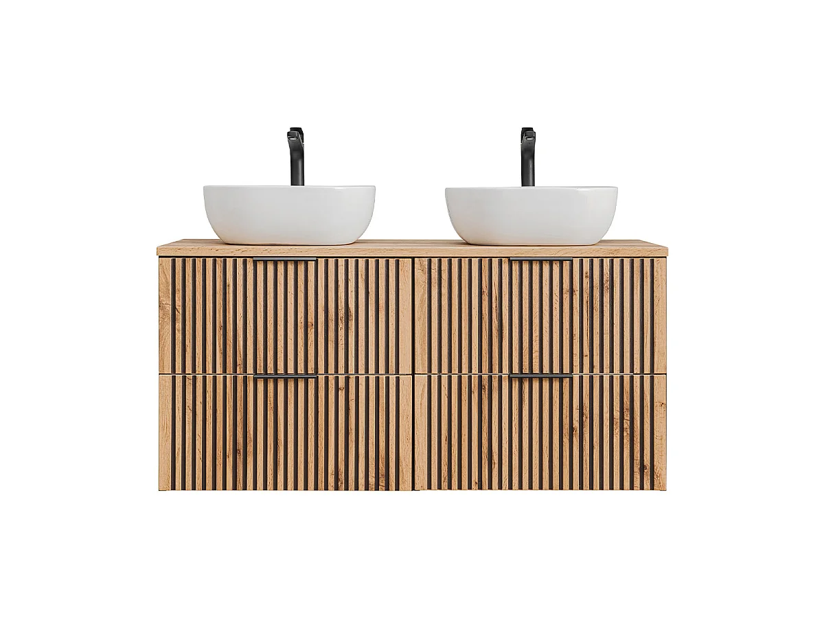 Meuble double vasque 120cm Gaia Bois et Noir