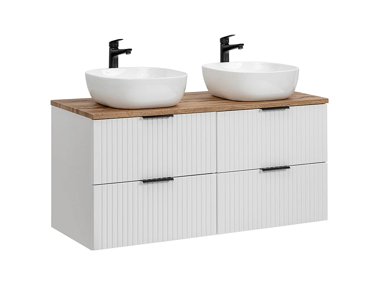 Meuble double vasque 120cm Adriel Blanc