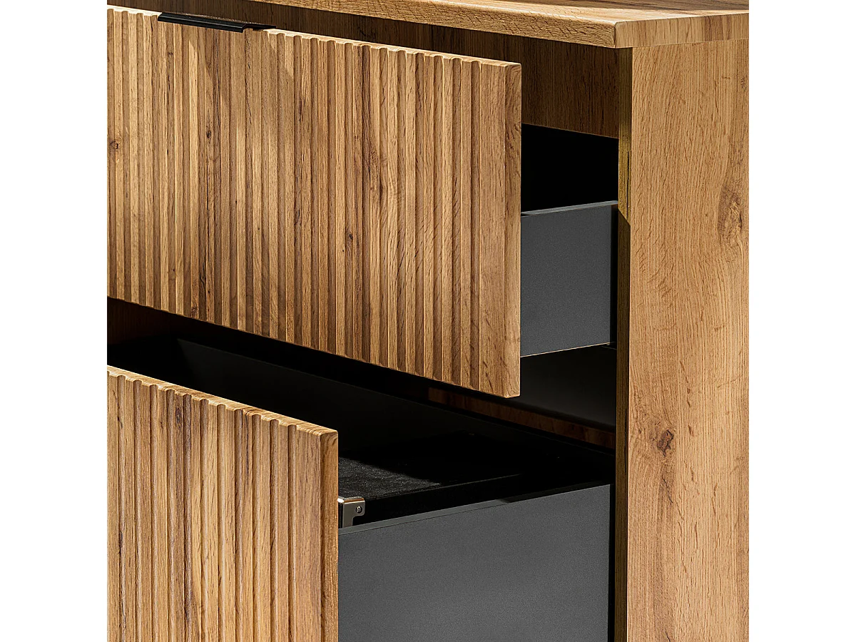 Ensemble de meubles Adel Oak 120 cm avec plan de toilette et 2 vasques à poser Smile