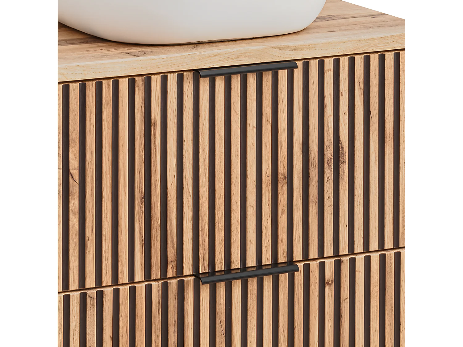 Meuble simple vasque 60cm Gaia Bois et Noir