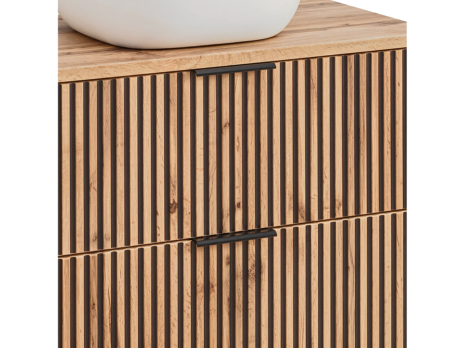 Meuble simple vasque 80cm Gaia Bois et Noir