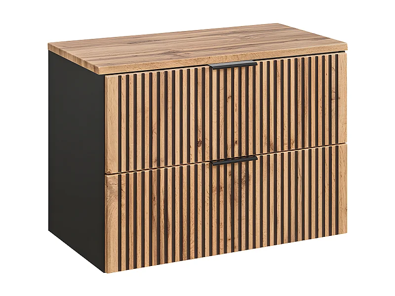 Mobile bagno senza lavabo Gaia marrone e nero 80cm