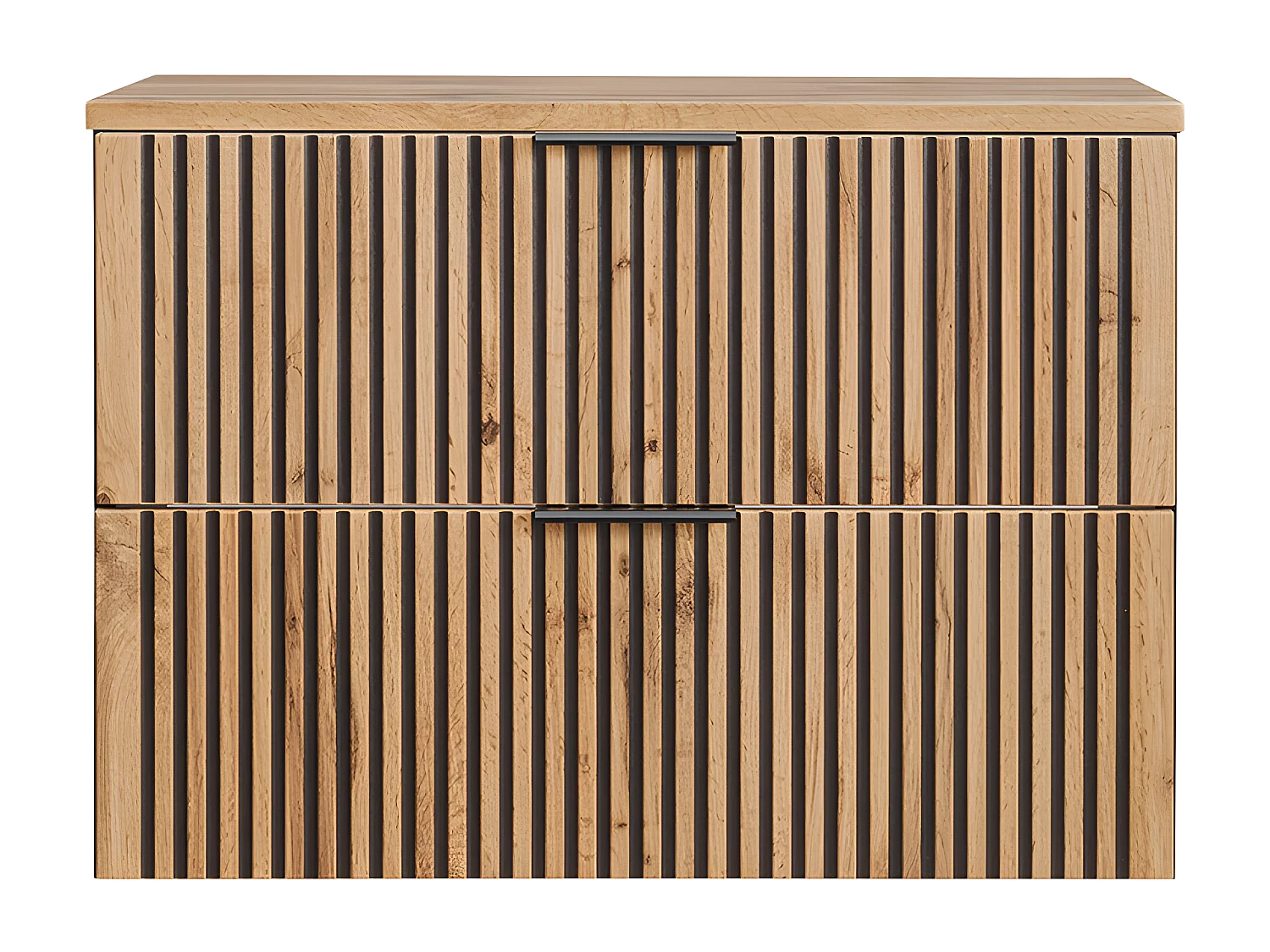 Meuble sous-vasque 80cm plan de toilette Gaia Bois et Noir