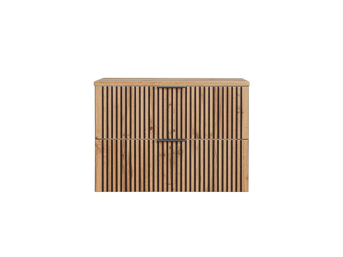 Gaia 80cm vanity unit in wood and black