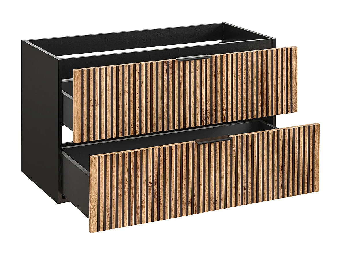 Gaia wastafelonderbouw 100cm Hout en Zwart