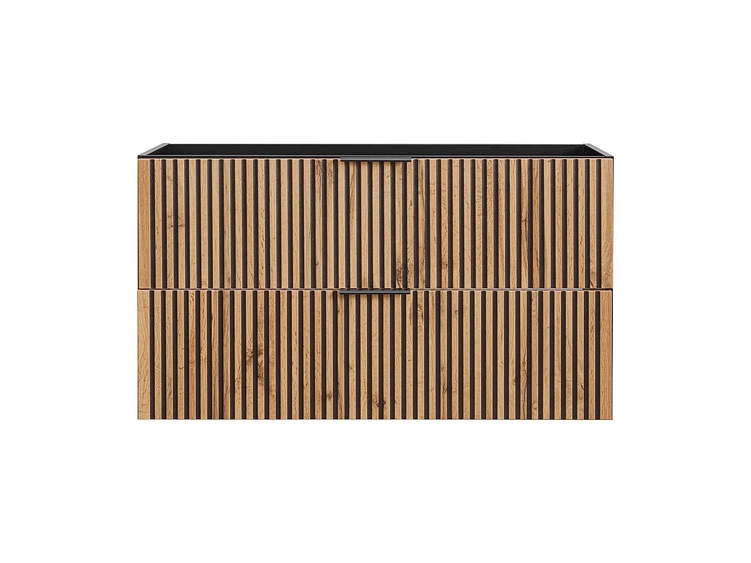Waschtischunterschrank 100cm Gaia Holz und Schwarz