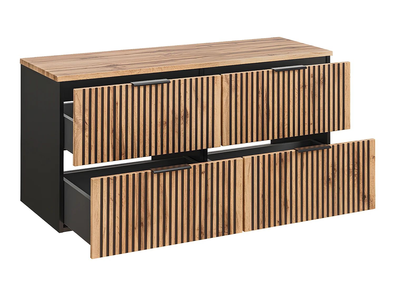 Gaia 120cm badmeubel in hout en zwart