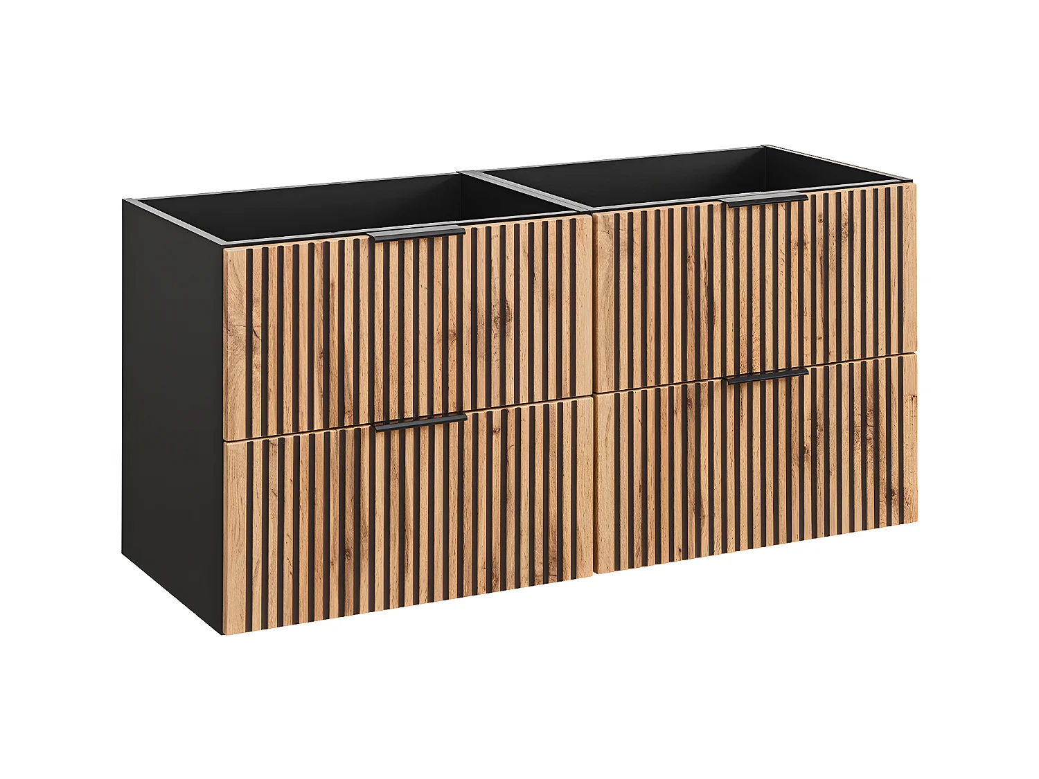Meuble sous-vasque 120cm Gaia Bois et Noir