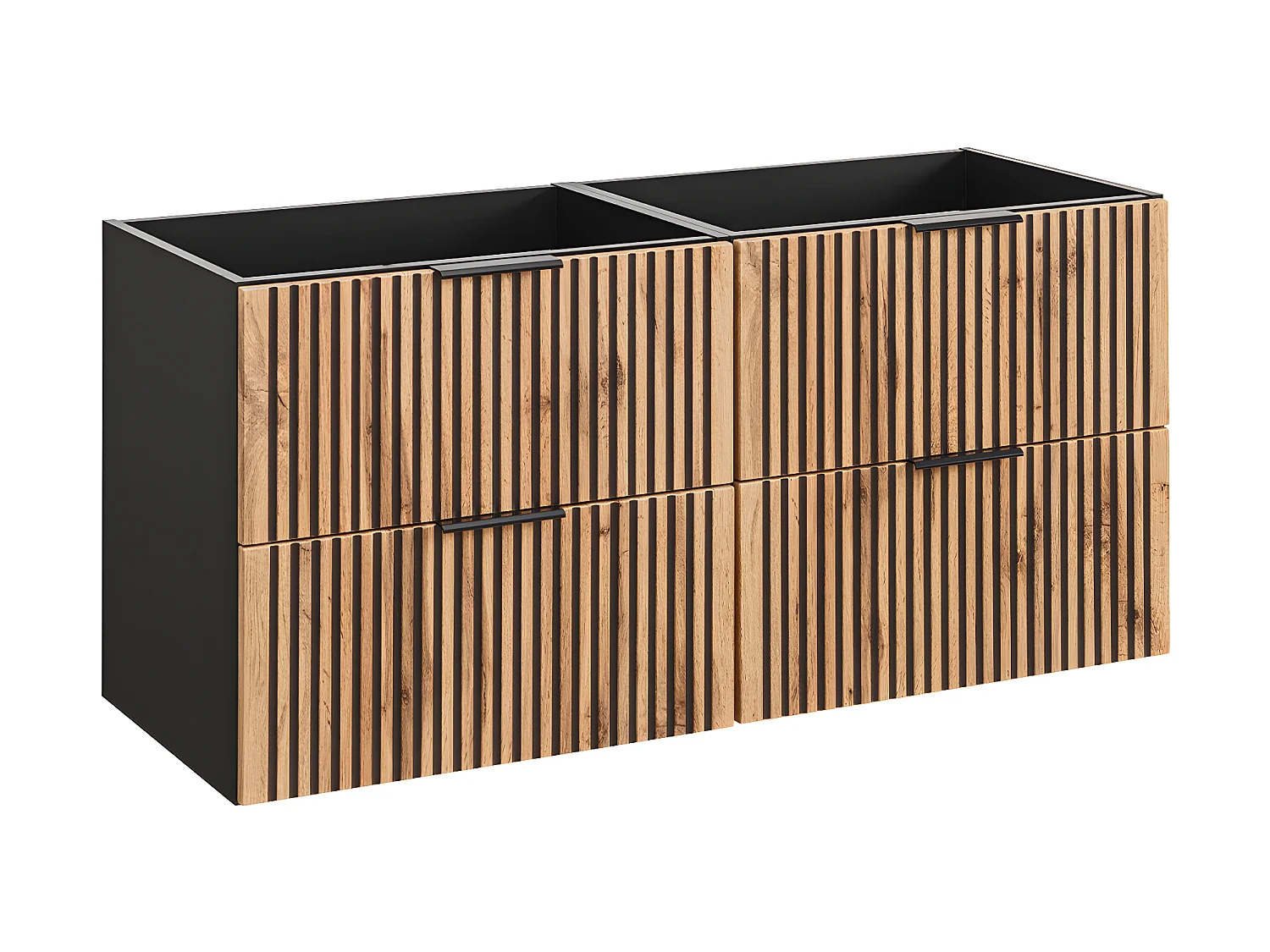 Gaia 120cm hout en zwart badmeubel