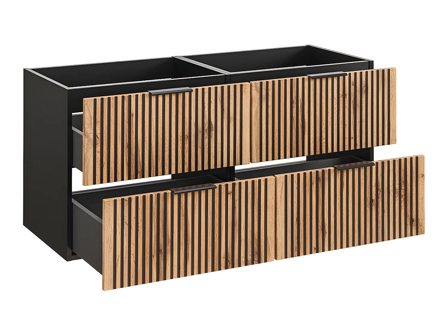 Gaia 120cm hout en zwart badmeubel