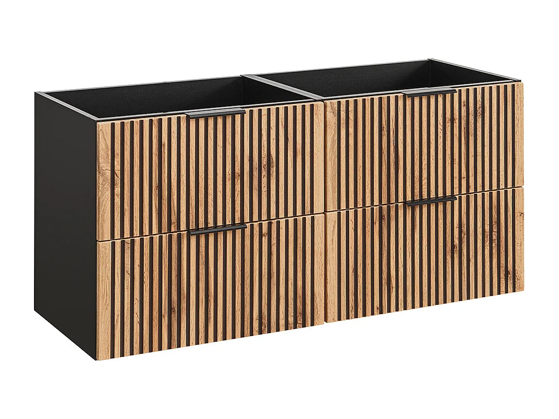 Mobile bagno senza lavabo Gaia marrone e nero 120cm