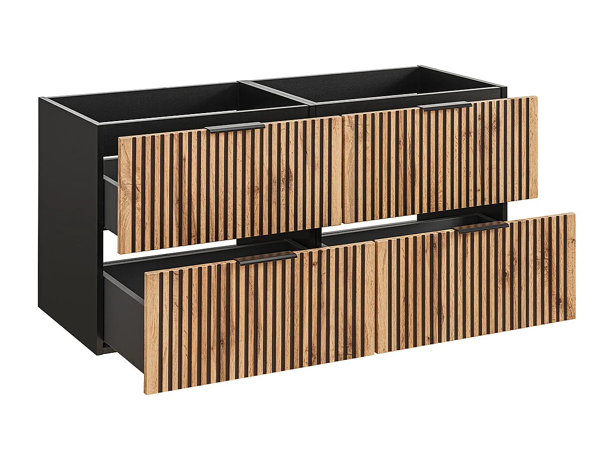 Mobile bagno senza lavabo Gaia marrone e nero 120cm