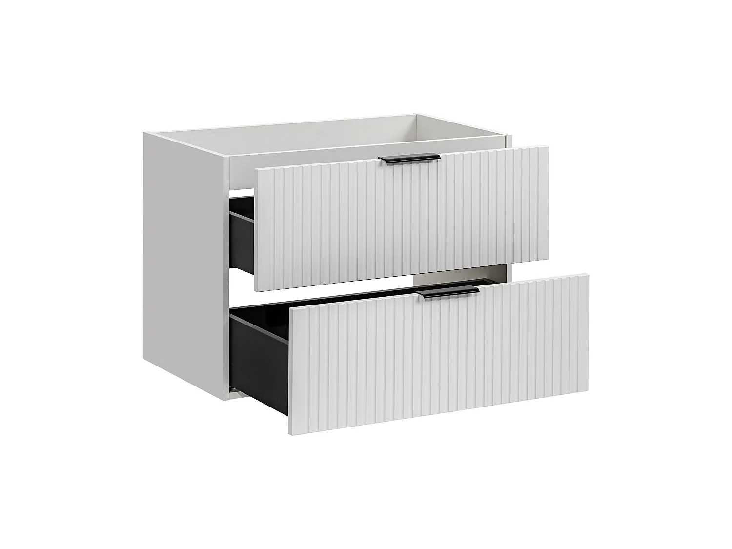 Mobile sottolavabo Adel White 80 cm 2 cassetti Bianco Opaco